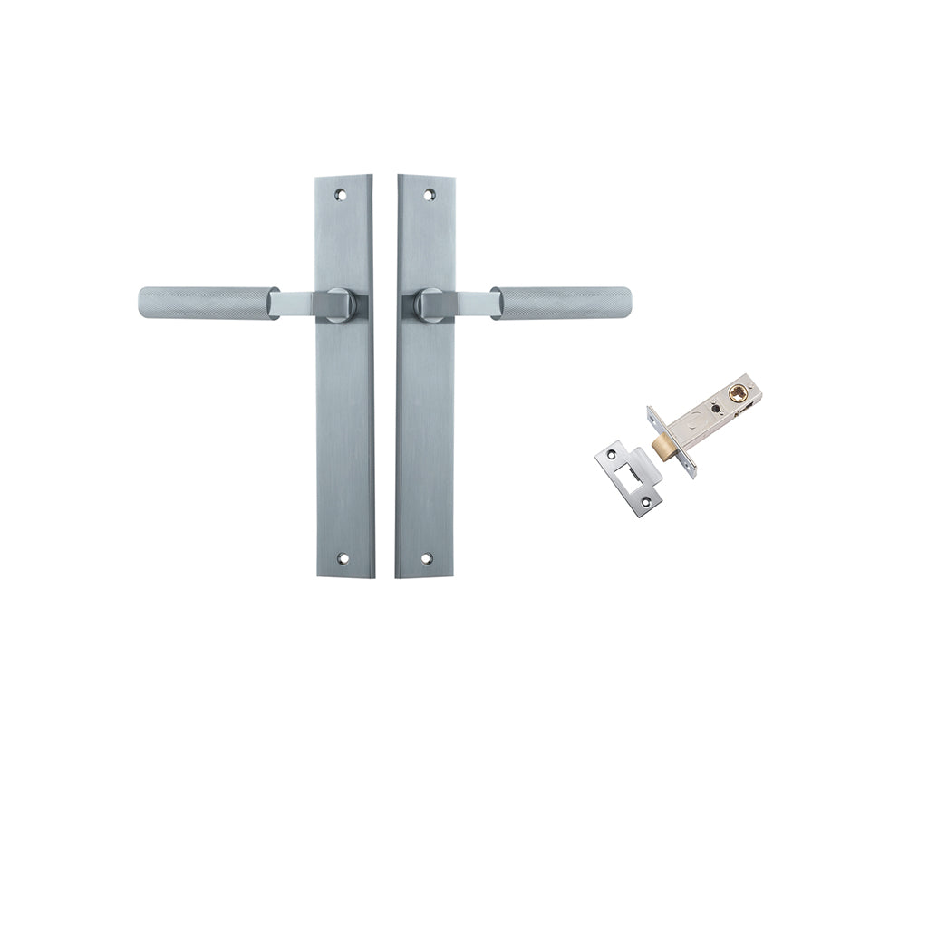 Brunswick Lever - Rectangular Backplate Brushed Chrome / Passage / Passage Kit