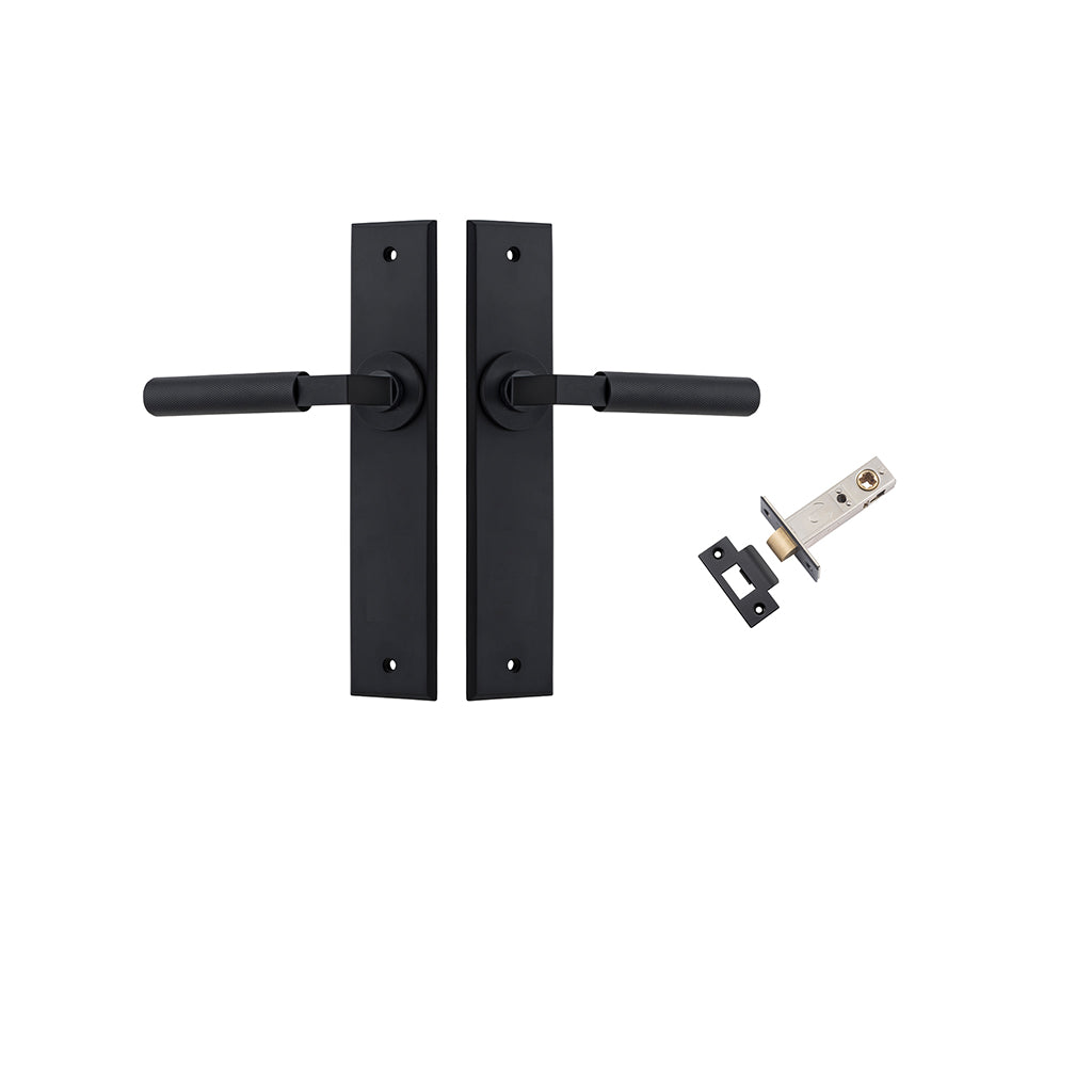 Brunswick Lever - Chamfered Backplate Matt Black / Passage / Passage Kit
