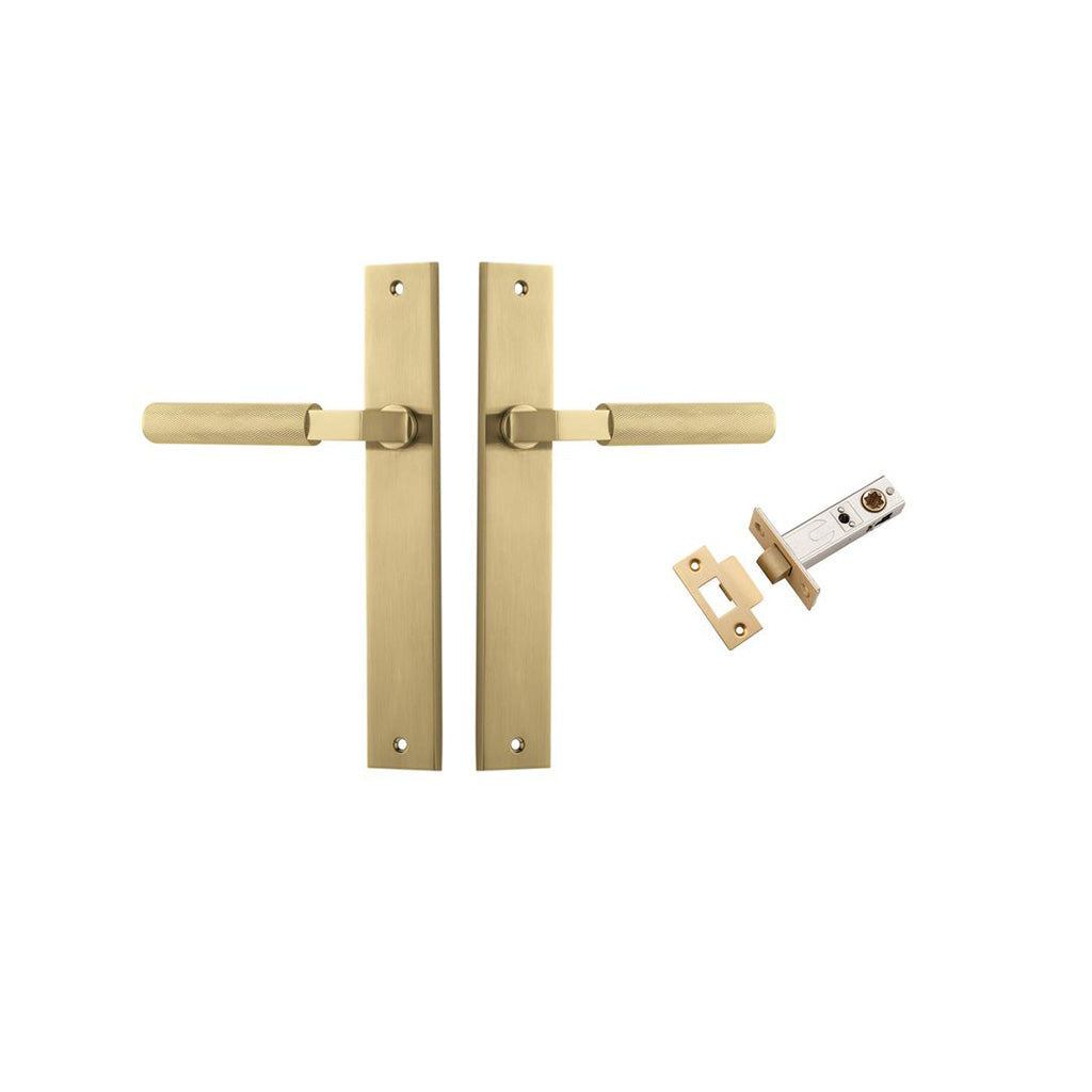 Brunswick Lever - Rectangular Backplate Brushed Gold PVD / Passage / Passage Kit