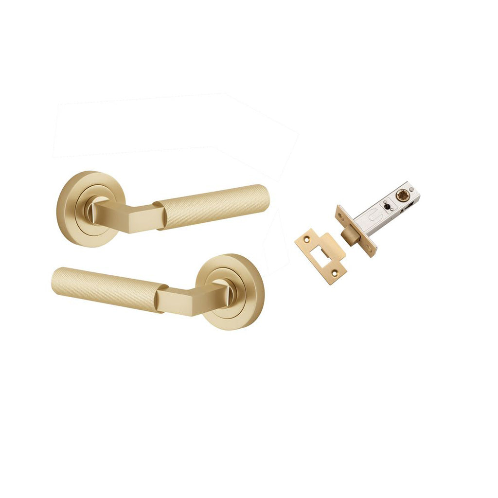Brunswick Lever - Round Rose Brushed Gold PVD / Passage / Passage Kit