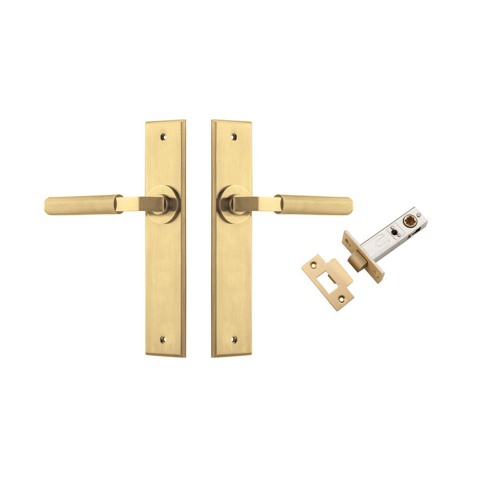 Brunswick Lever - Chamfered Backplate Brushed Gold PVD / Passage / Passage Kit