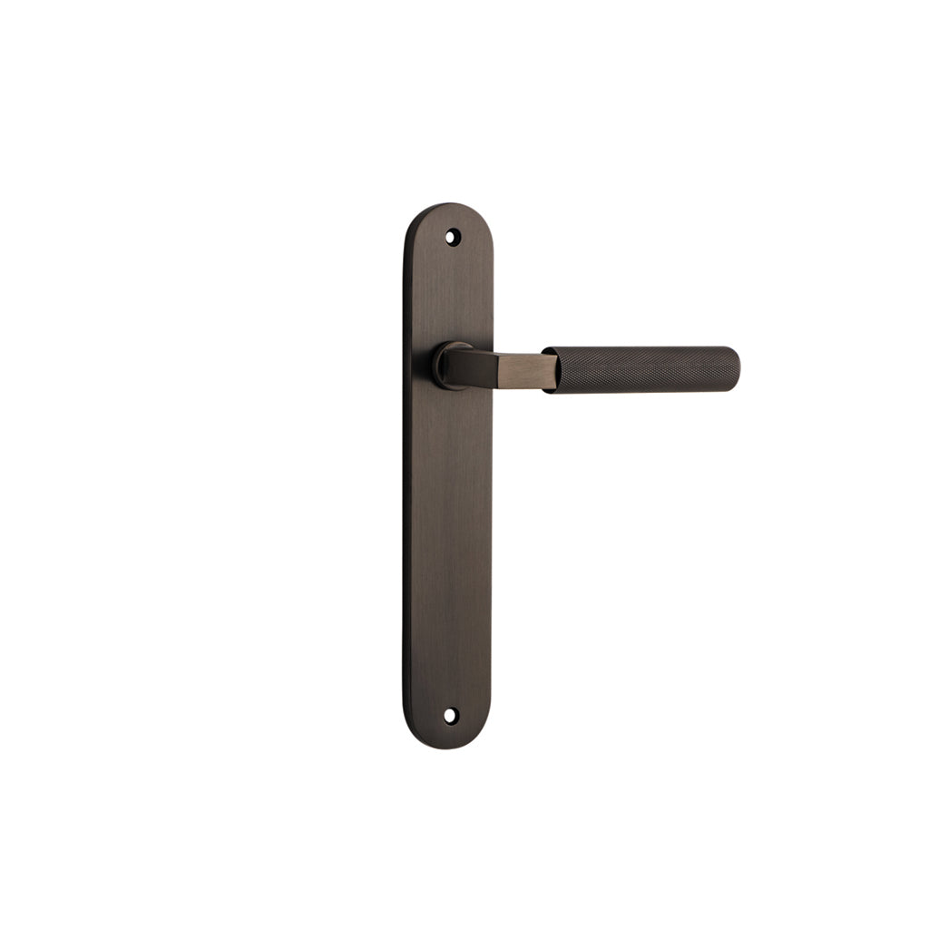 Brunswick Lever - Oval Backplate Signature Brass / Passage / Lever Set Only