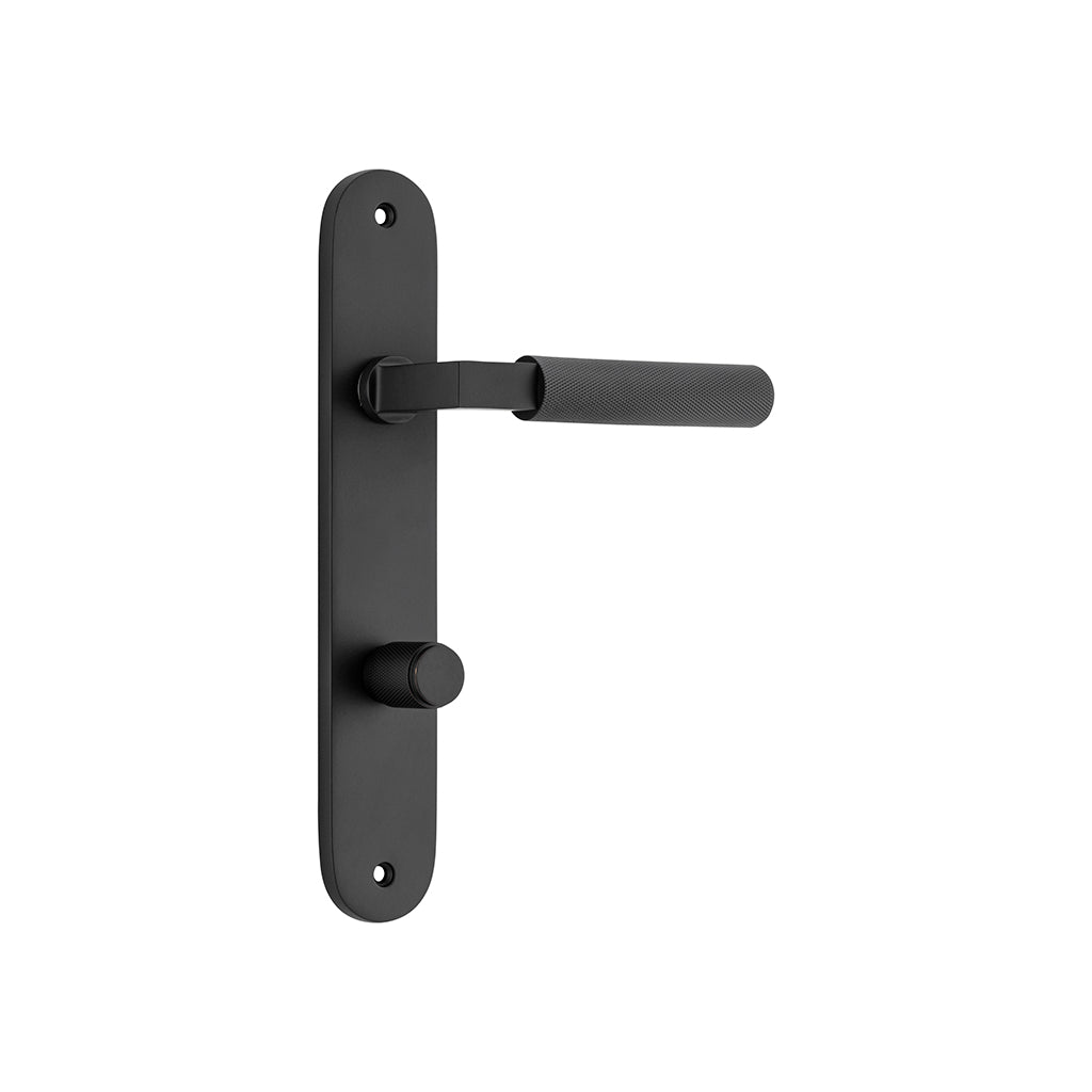 Brunswick Lever - Oval Backplate Matt Black / Privacy / Lever Set Only