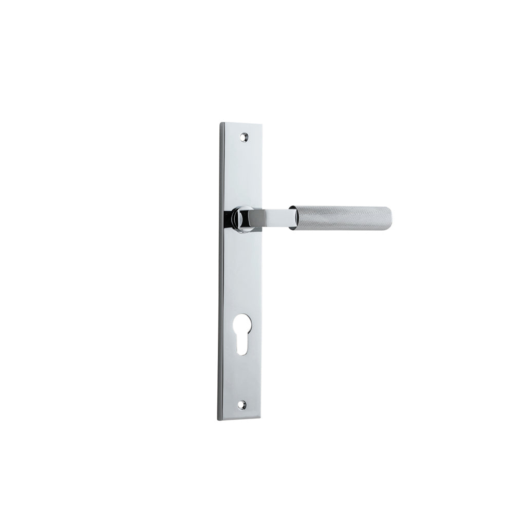 Brunswick Lever - Rectangular Backplate Polished Chrome / Entrance / Lever Set Only