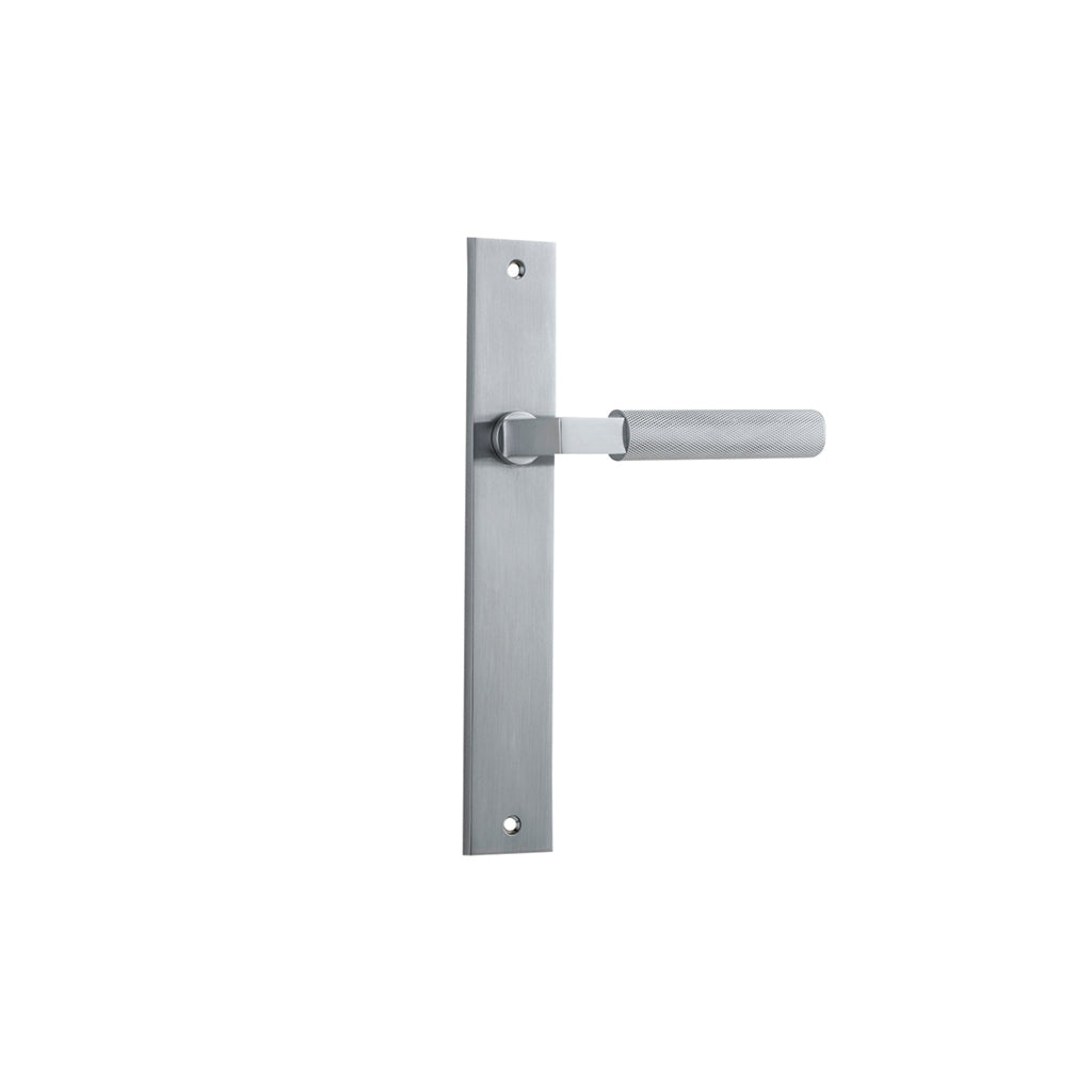 Brunswick Lever - Rectangular Backplate Brushed Chrome / Passage / Lever Set Only