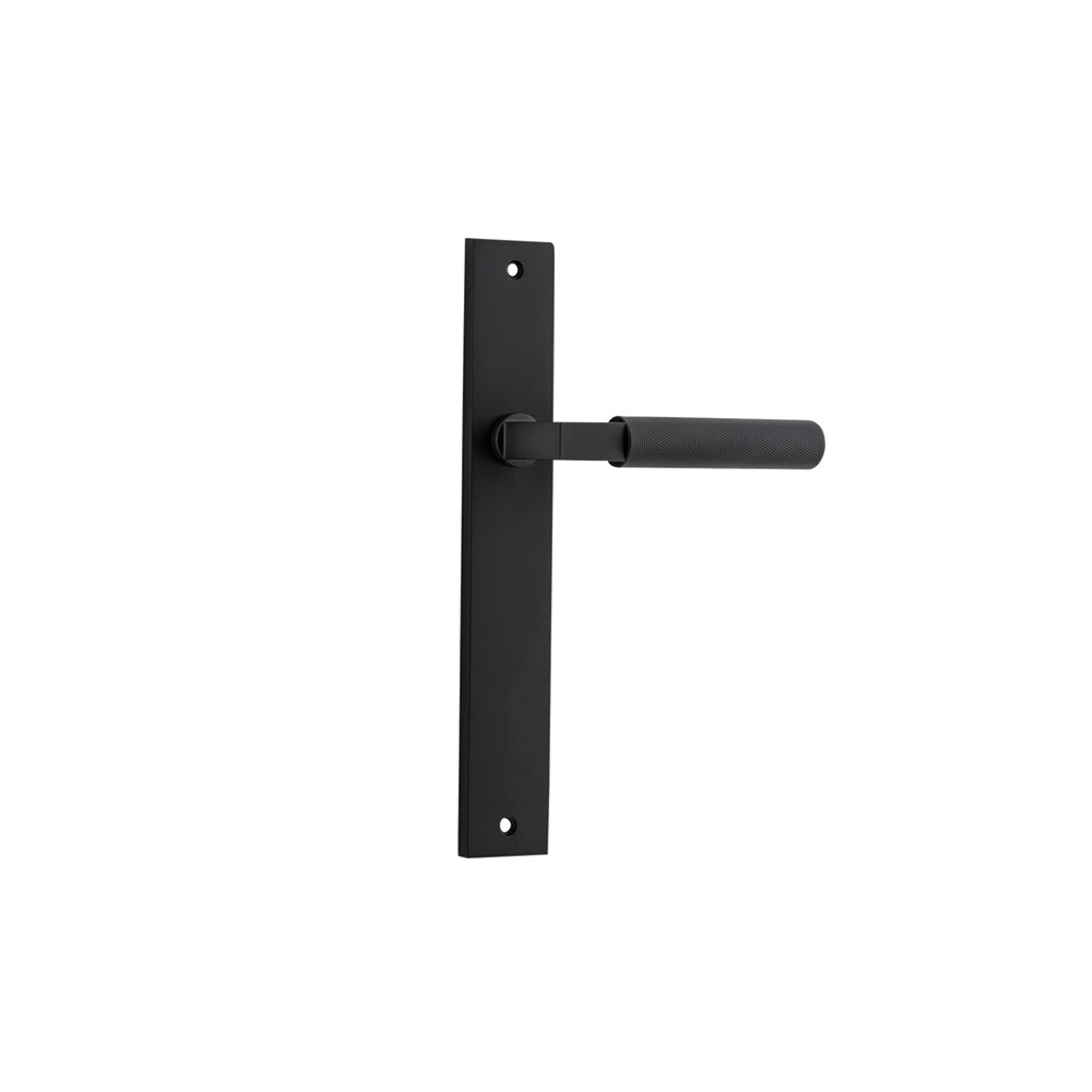 Brunswick Lever - Rectangular Backplate Matt Black / Passage / Lever Set Only