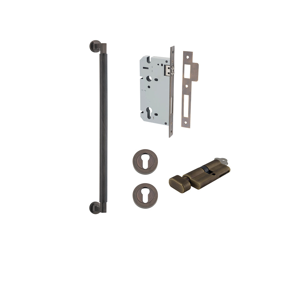 Brunswick Pull Handle Signature Brass / 450mm / Entrance Kit (Key-Thumb)