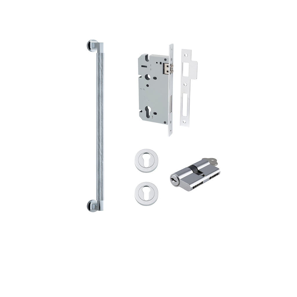 Brunswick Pull Handle Polished Chrome / 450mm / Entrance Kit Dual Function (Key-Key)