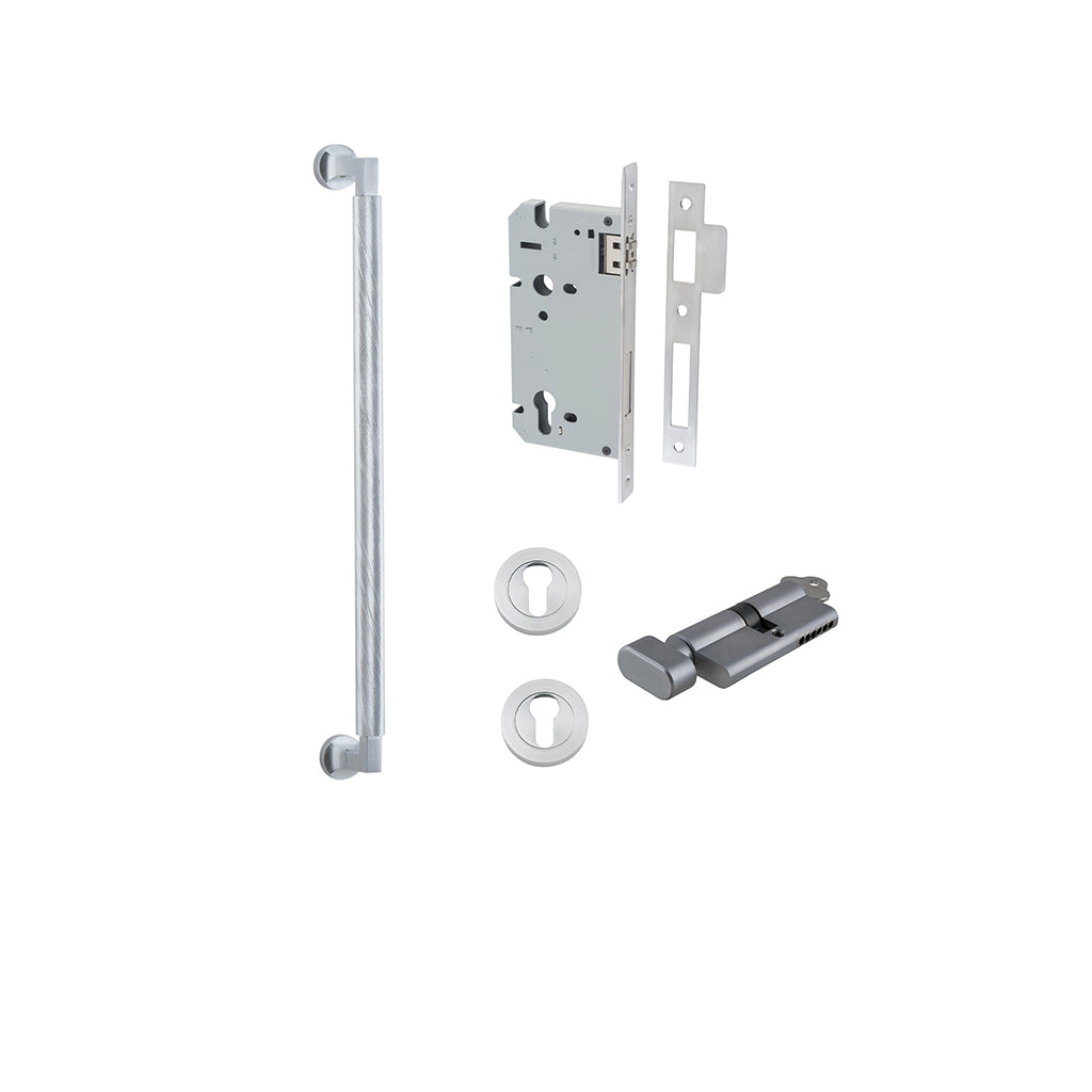 Brunswick Pull Handle Brushed Chrome / 450mm / Entrance Kit (Key-Thumb)