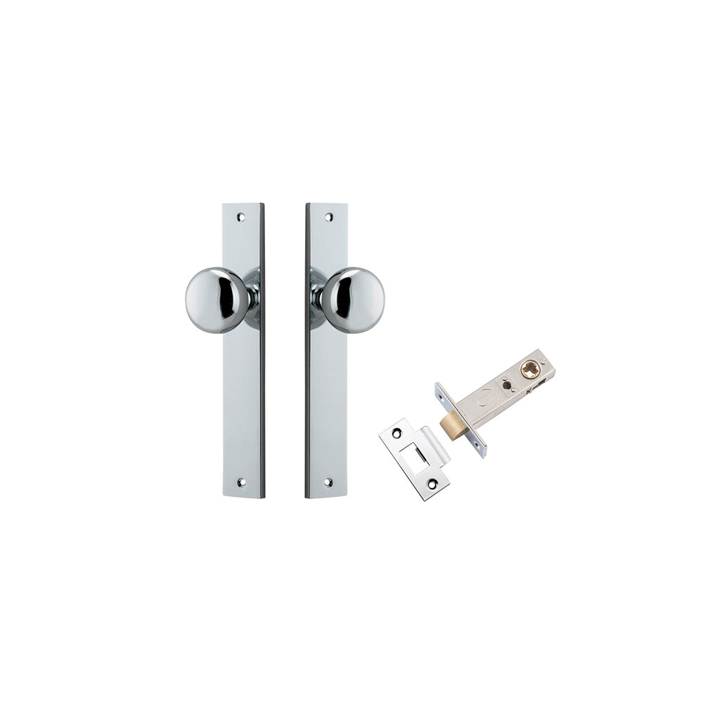 Cambridge Knob - Rectangular Backplate Polished Chrome / Passage / Passage Kit