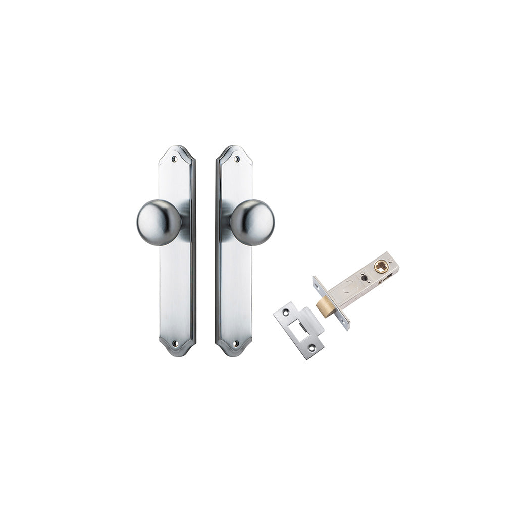Cambridge Knob - Shouldered Backplate Brushed Chrome / Passage / Passage Kit