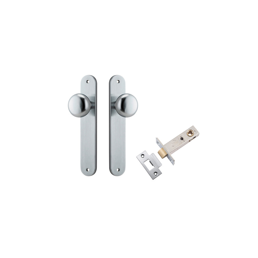 Cambridge Knob - Oval Backplate Brushed Chrome / Passage / Passage Kit