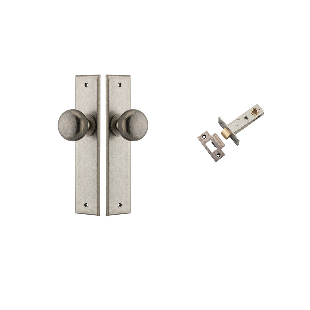 Cambridge Knob - Chamfered Backplate Distressed Nickel / Passage / Passage Kit