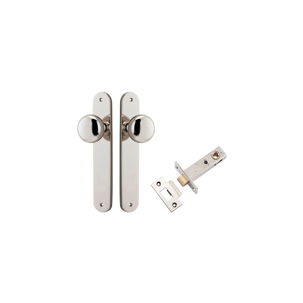 Cambridge Knob - Oval Backplate Polished Nickel / Passage / Passage Kit