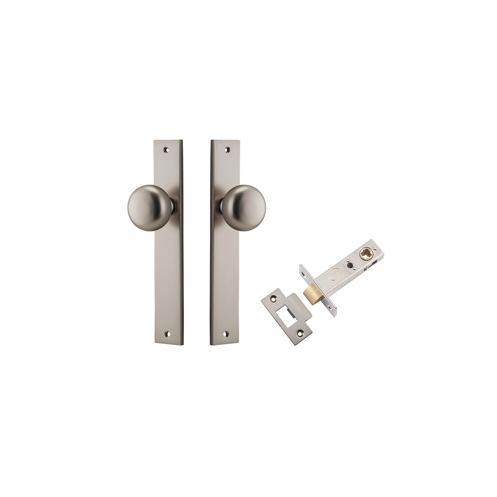Cambridge Knob - Rectangular Backplate Satin Nickel / Passage / Passage Kit