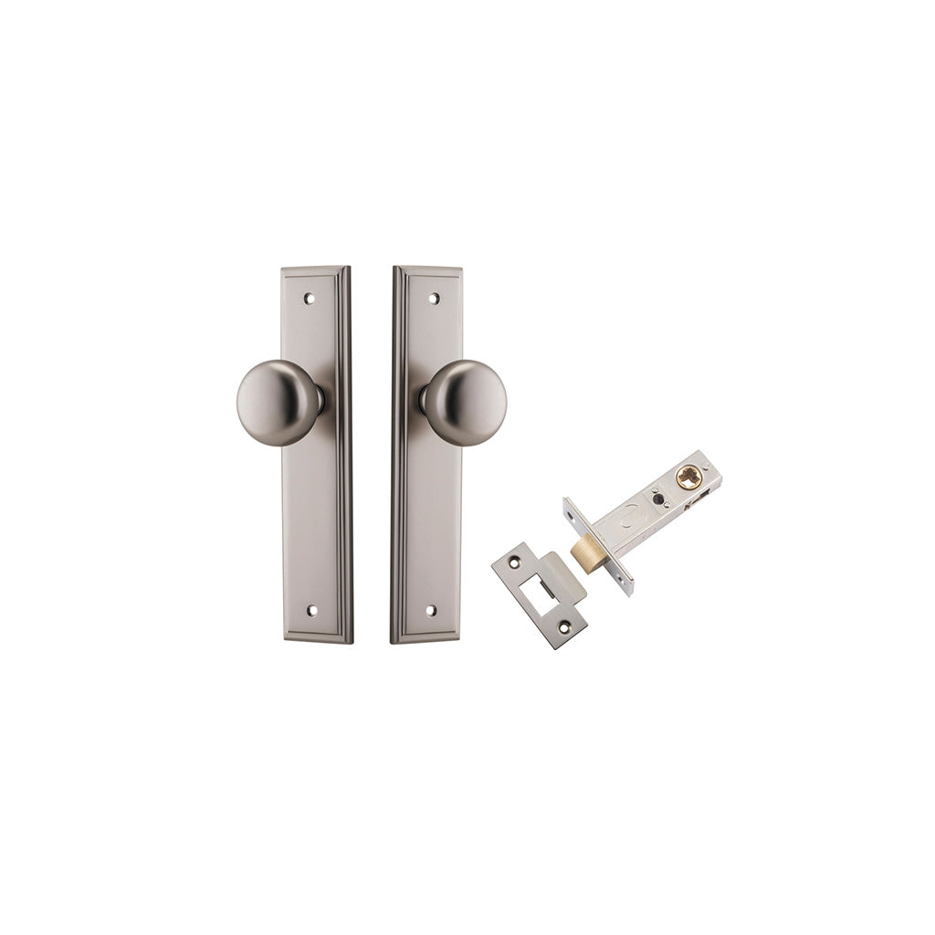Cambridge Knob - Stepped Backplate Satin Nickel / Passage / Passage Kit