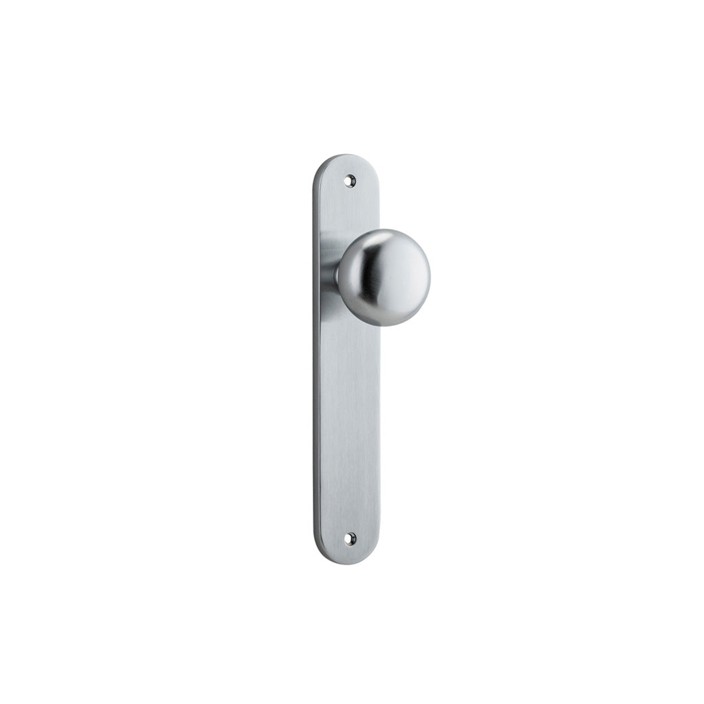 Cambridge Knob - Oval Backplate Brushed Chrome / Passage / Lever Set Only