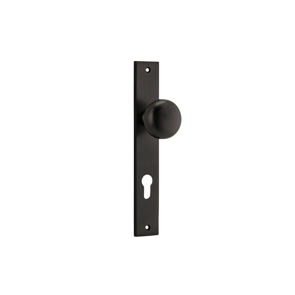 Cambridge Knob - Rectangular Backplate Signature Brass / Entrance / Lever Set Only