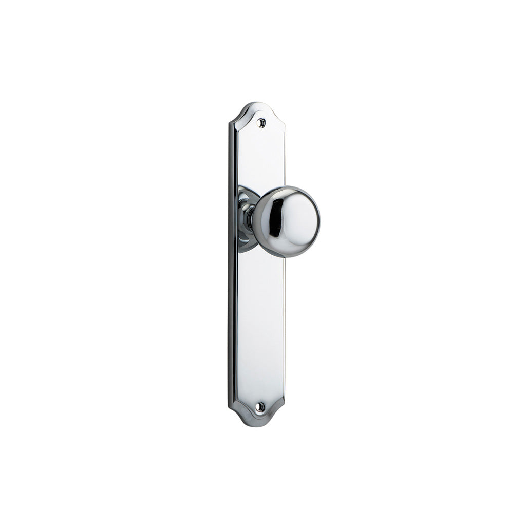 Cambridge Knob - Shouldered Backplate Polished Chrome / Passage / Lever Set Only