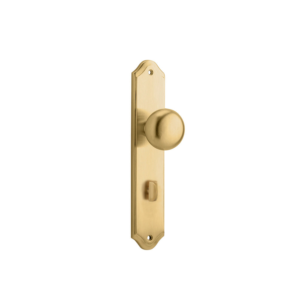 Cambridge Knob - Shouldered Backplate Brushed Brass / Privacy / Lever Set Only