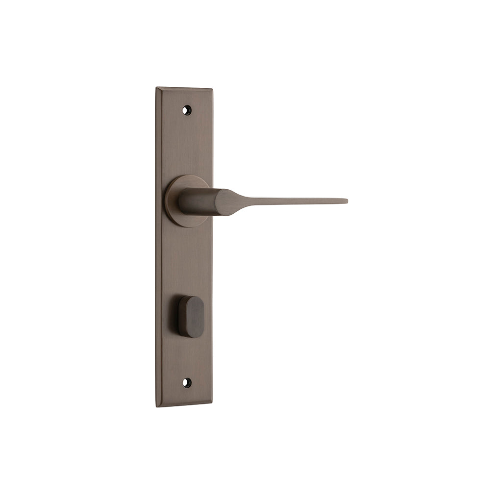 Como Lever - Chamfered Backplate Signature Brass / Privacy / Lever Set Only