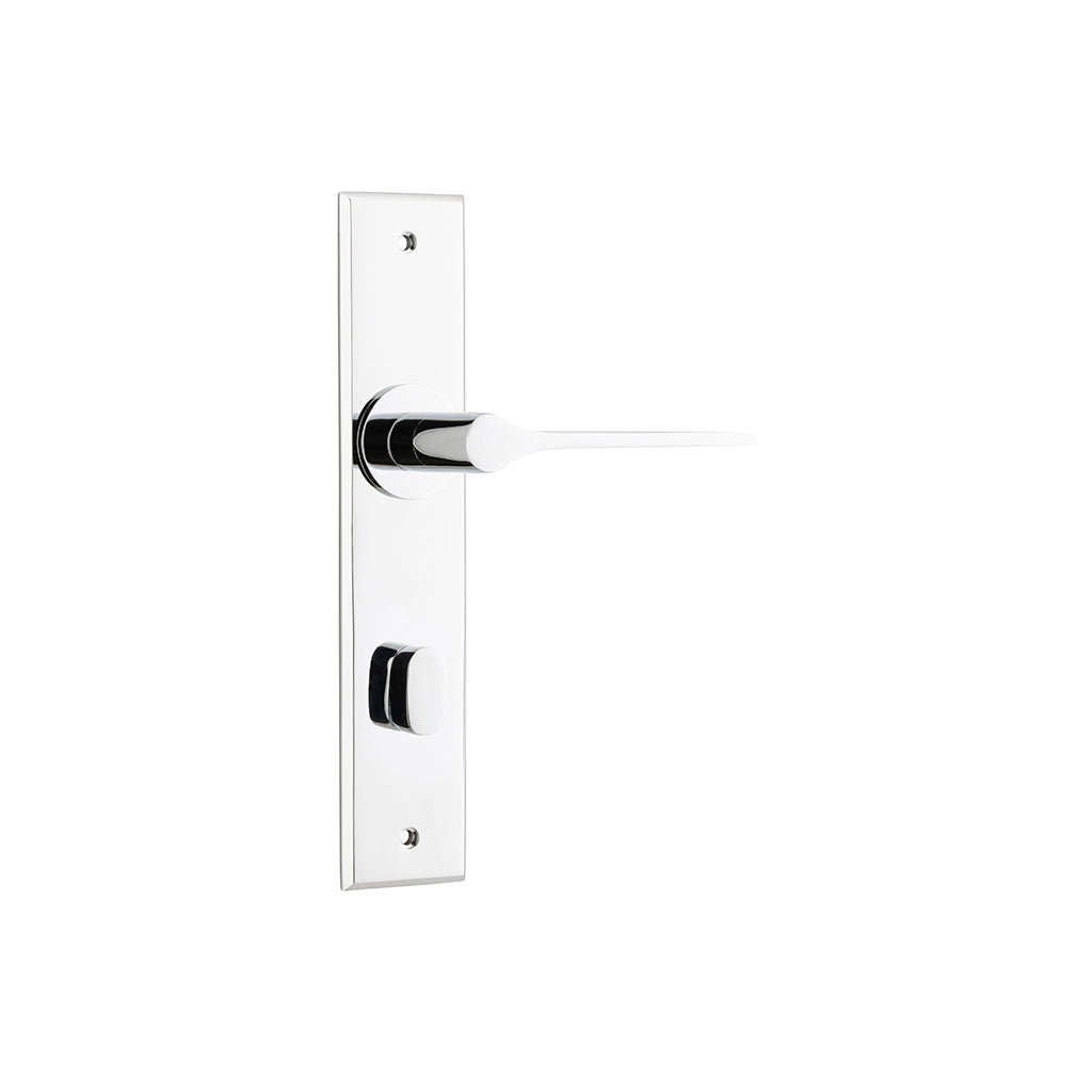 Como Lever - Chamfered Backplate Polished Chrome / Privacy / Lever Set Only