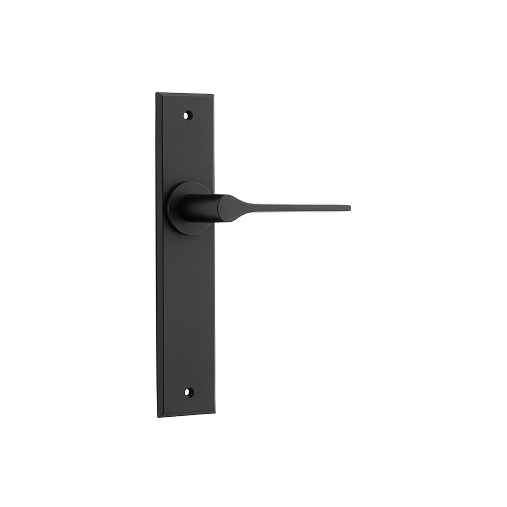Como Lever - Chamfered Backplate Matt Black / Passage / Lever Set Only