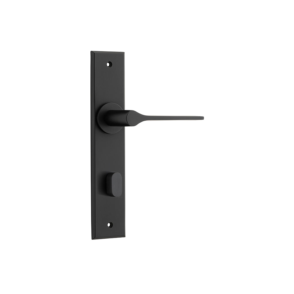 Como Lever - Chamfered Backplate Matt Black / Privacy / Lever Set Only
