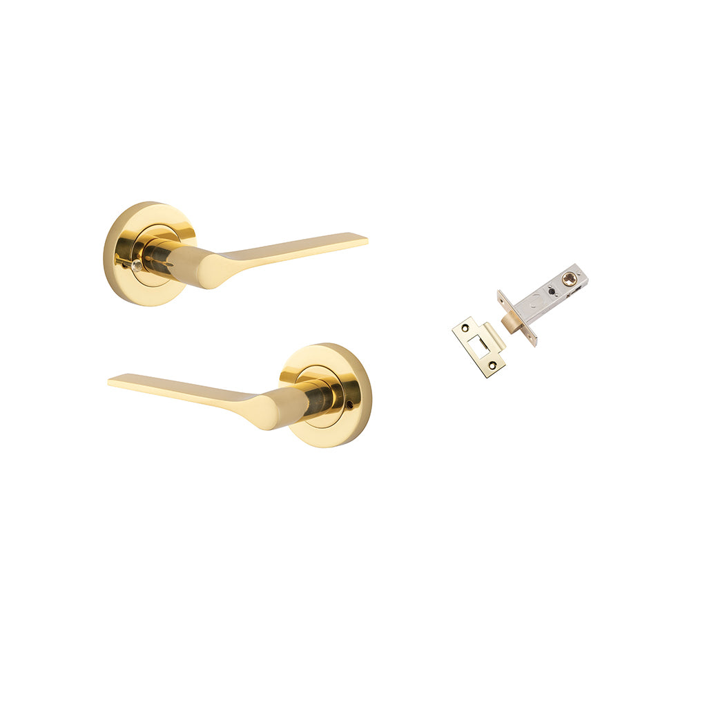 Como Lever - Round Rose Polished Brass / Privacy / Inbuilt Privacy Kit