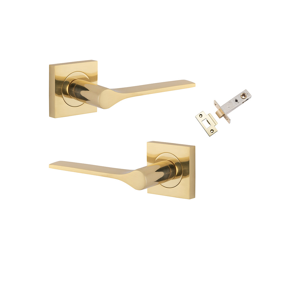 Como Lever - Square Rose Polished Brass / Passage / Passage Kit