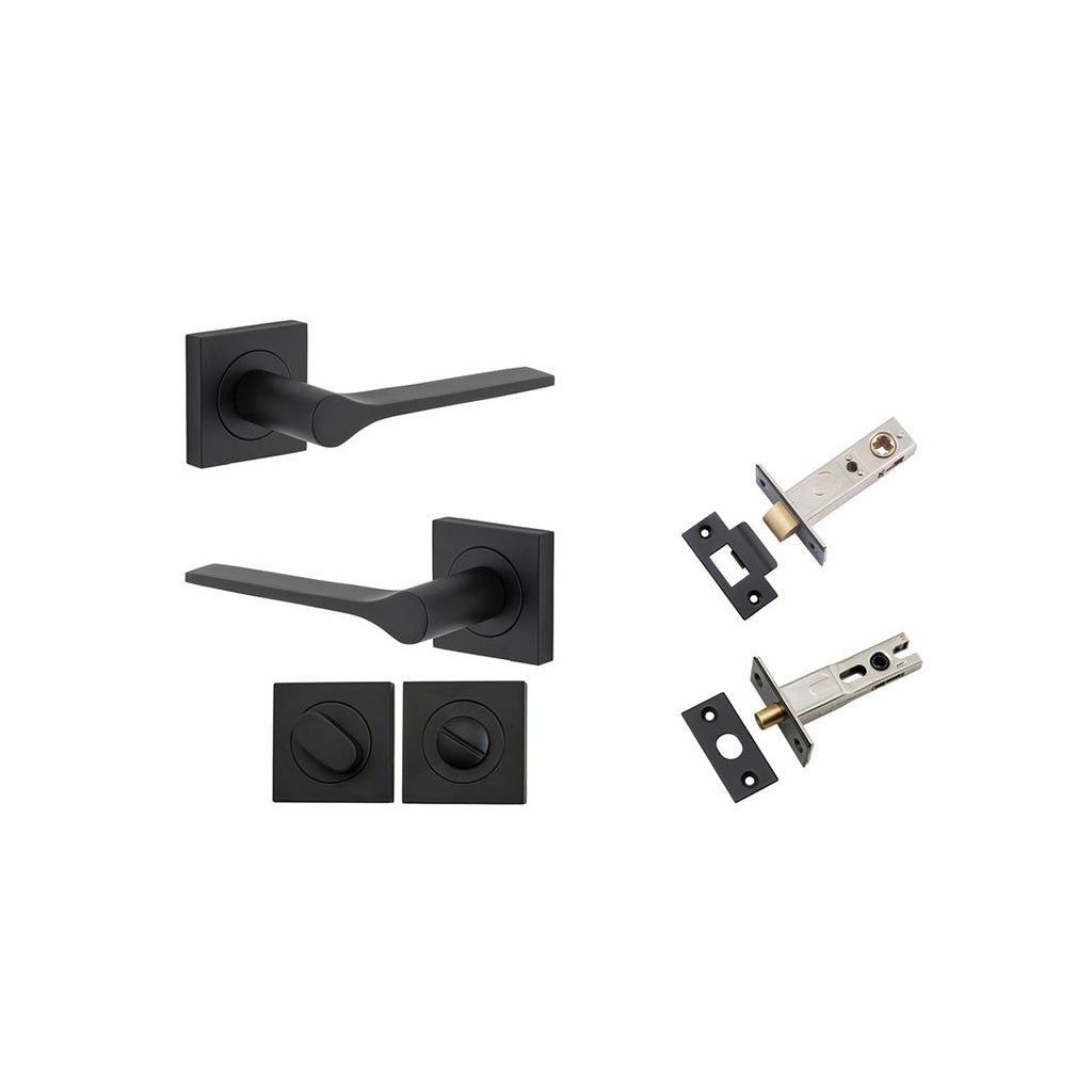Como Lever - Square Rose Matt Black / Privacy / Separate Privacy Kit