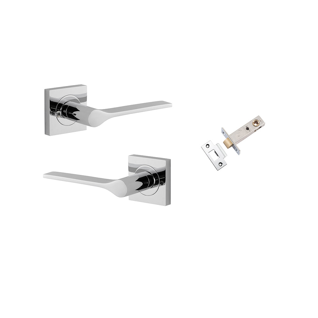 Como Lever - Square Rose Polished Chrome / Privacy / Inbuilt Privacy Kit