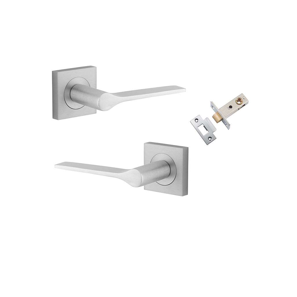 Como Lever - Square Rose Brushed Chrome / Passage / Passage Kit