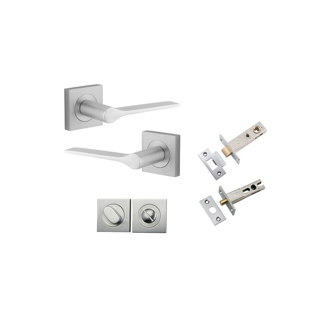 Como Lever - Square Rose Brushed Chrome / Privacy / Separate Privacy Kit