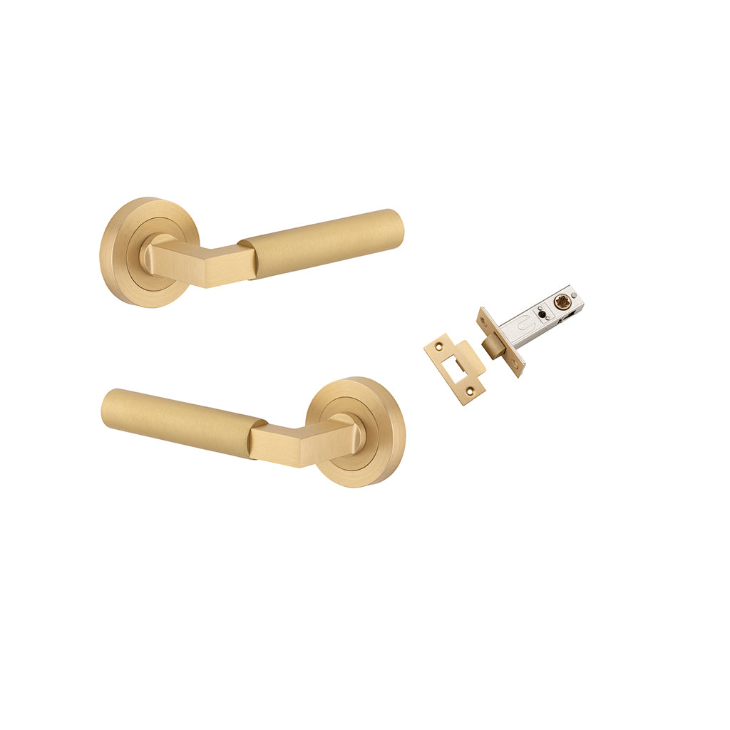 Berlin Lever - Round Rose Brushed Brass / Passage / Passage Kit