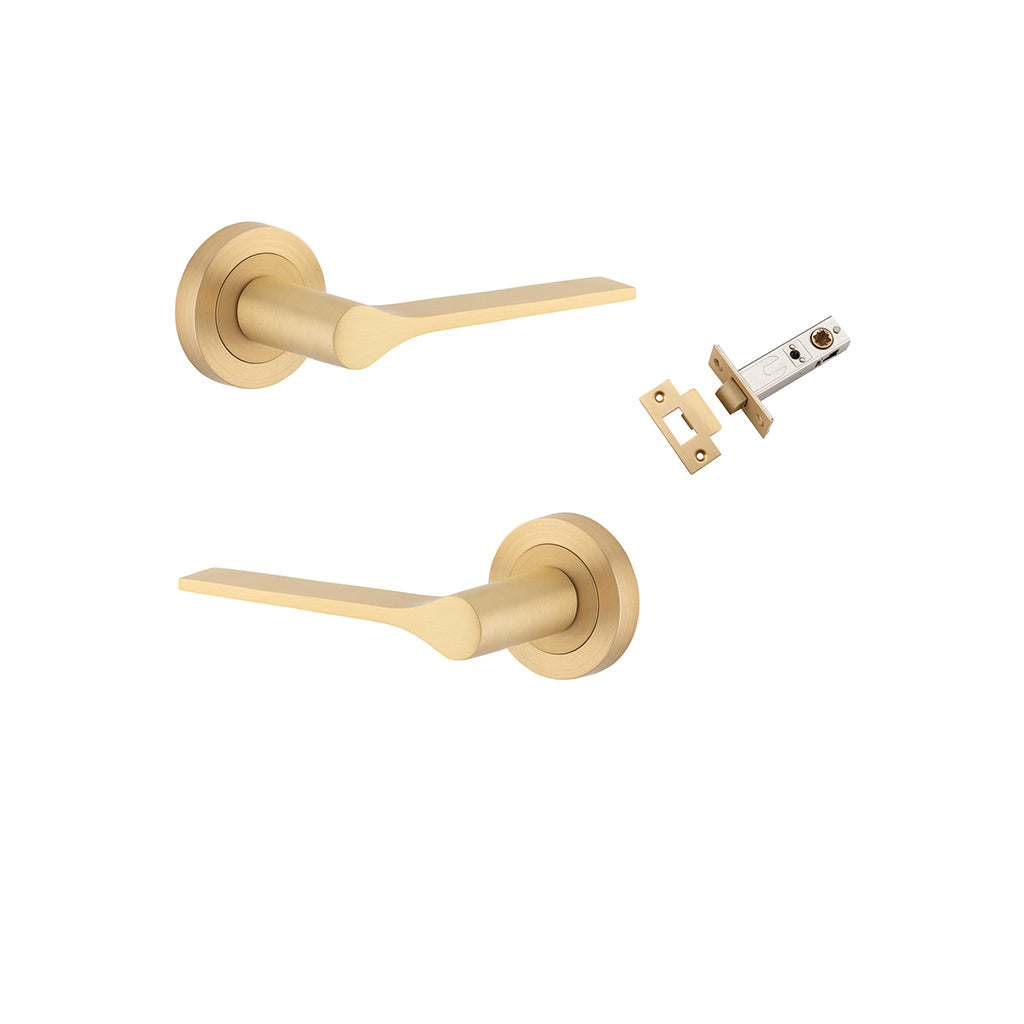 Como Lever - Round Rose Brushed Brass / Passage / Passage Kit