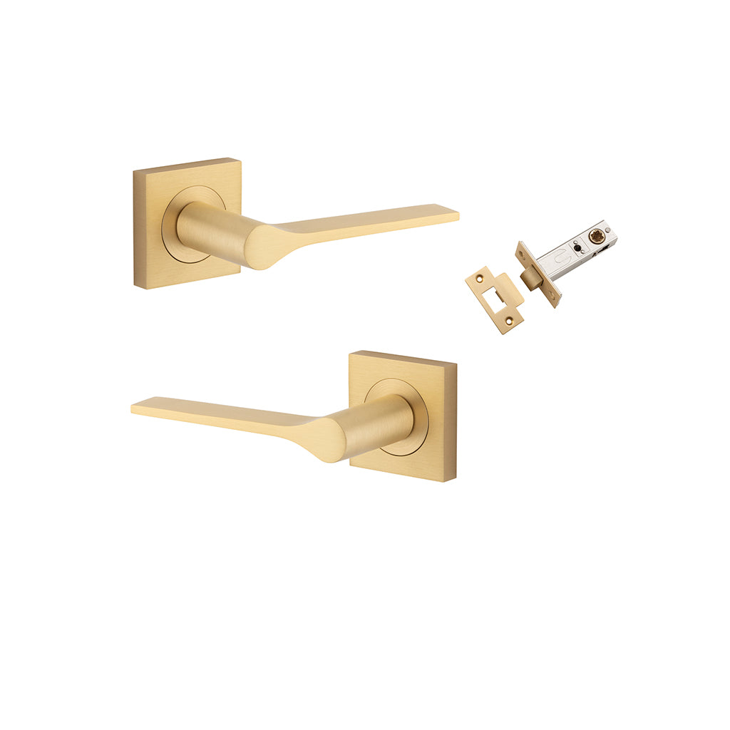 Como Lever - Square Rose Brushed Brass / Passage / Passage Kit