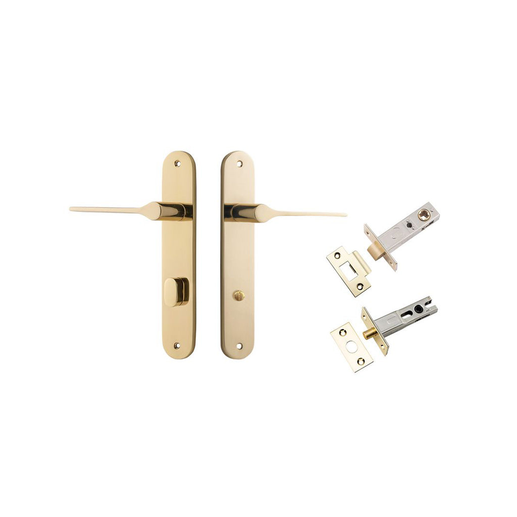 Como Lever - Oval Backplate Polished Brass / Privacy / Separate Privacy Kit