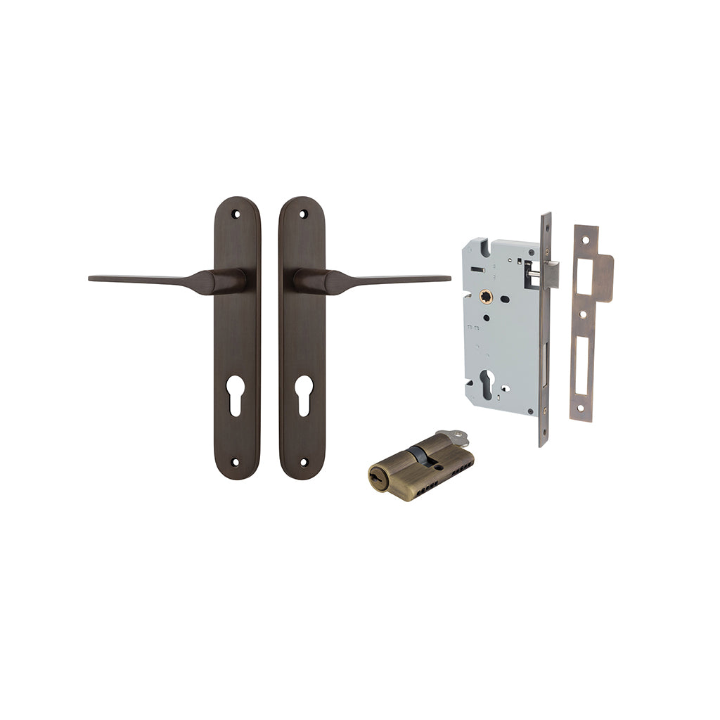 Como Lever - Oval Backplate Signature Brass / Entrance / Entrance Kit Dual Function (Key-Key)