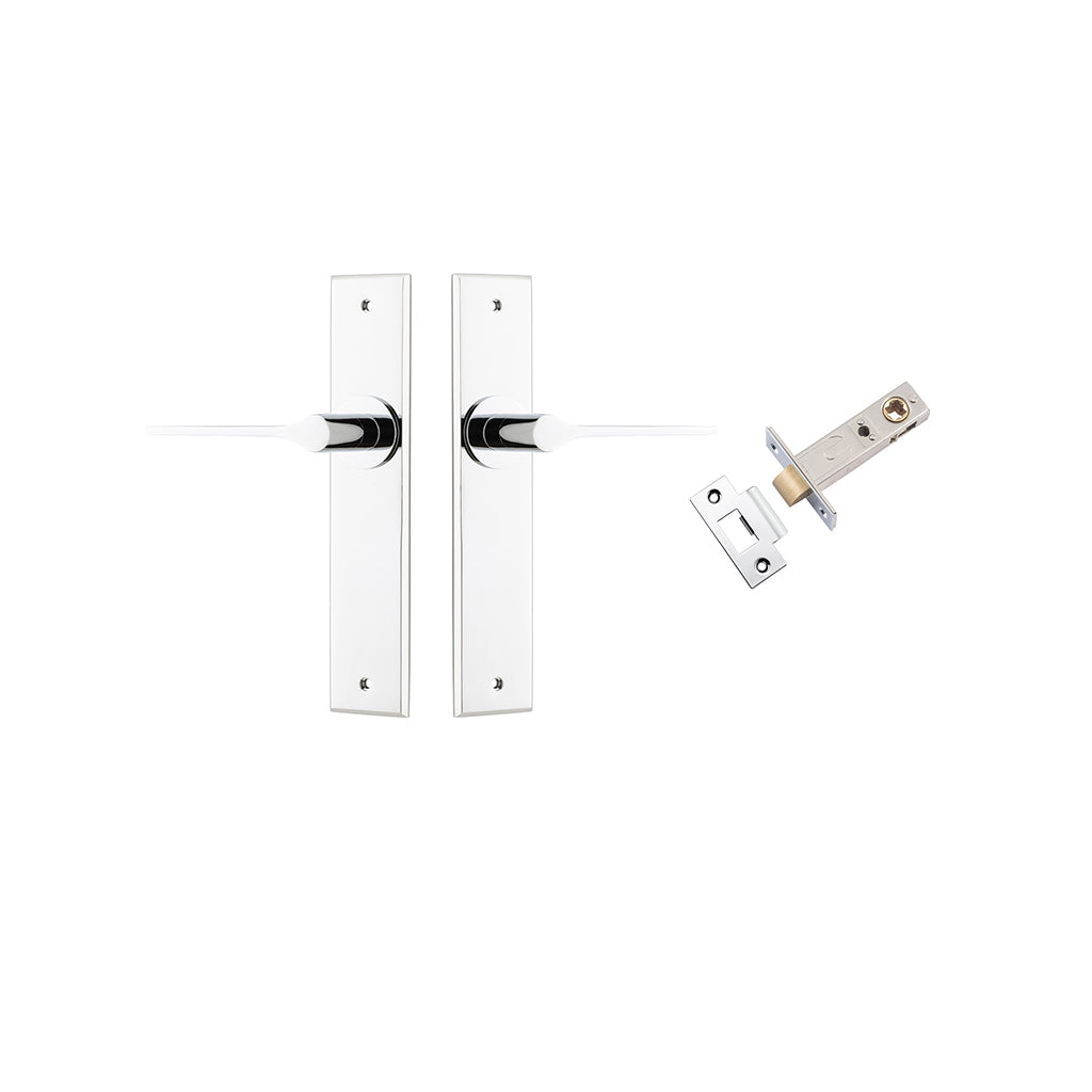 Como Lever - Chamfered Backplate Polished Chrome / Passage / Passage Kit