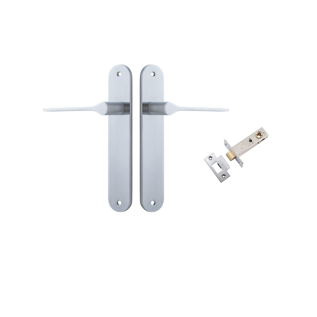 Como Lever - Oval Backplate Brushed Chrome / Passage / Passage Kit