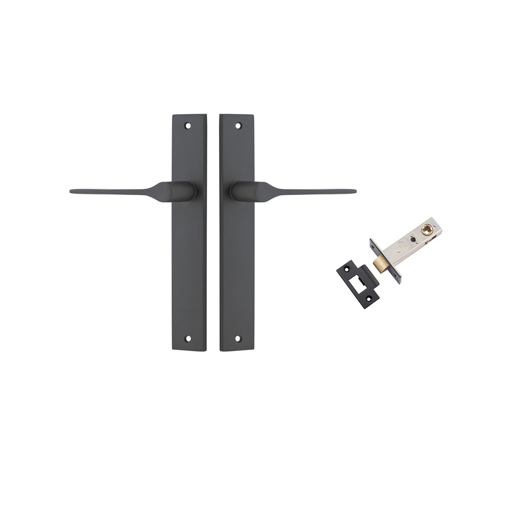 Como Lever - Rectangular Backplate Matt Black / Passage / Passage Kit
