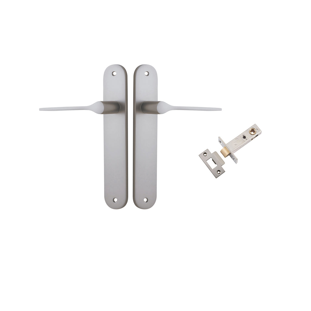 Como Lever - Oval Backplate Satin Nickel / Passage / Passage Kit