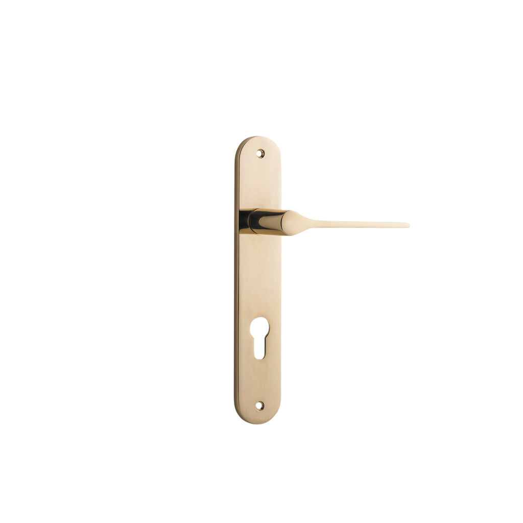 Como Lever - Oval Backplate Polished Brass / Entrance / Lever Set Only