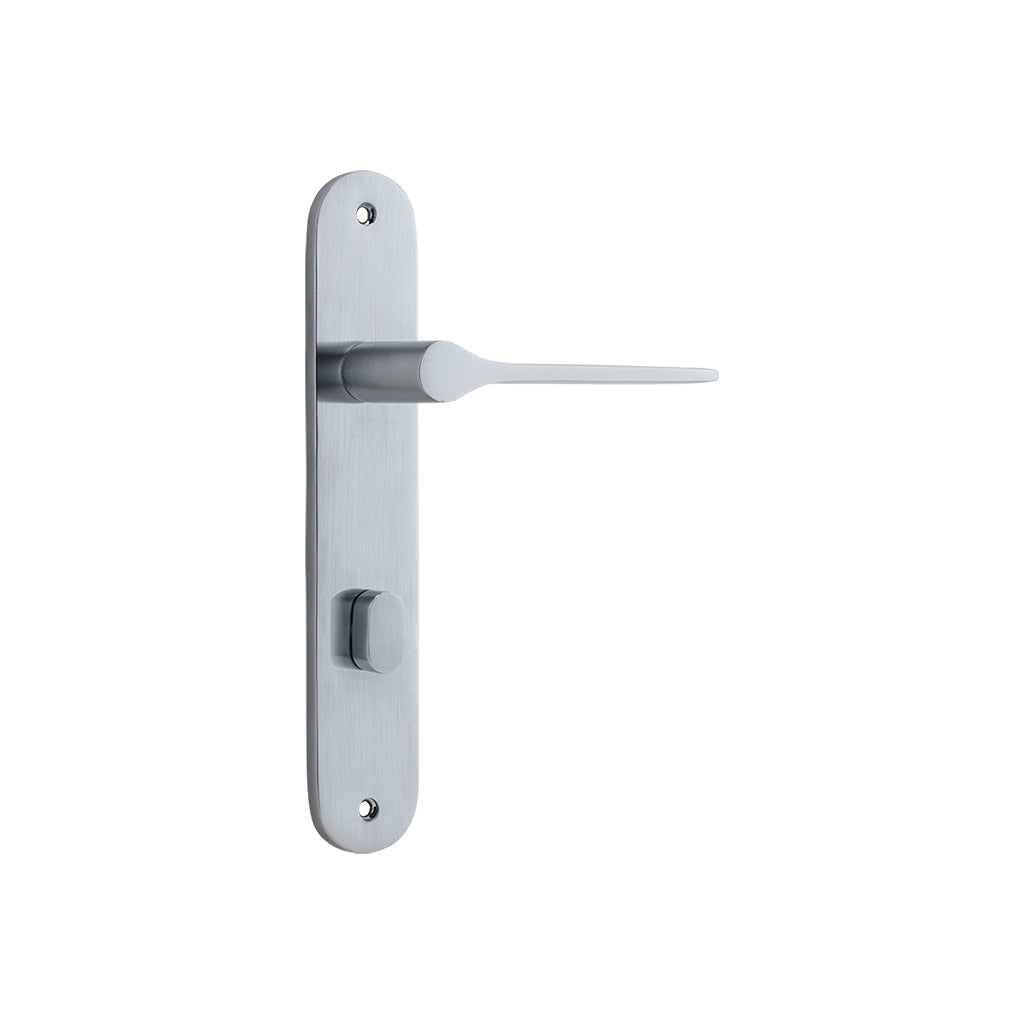 Como Lever - Oval Backplate Brushed Chrome / Privacy / Lever Set Only