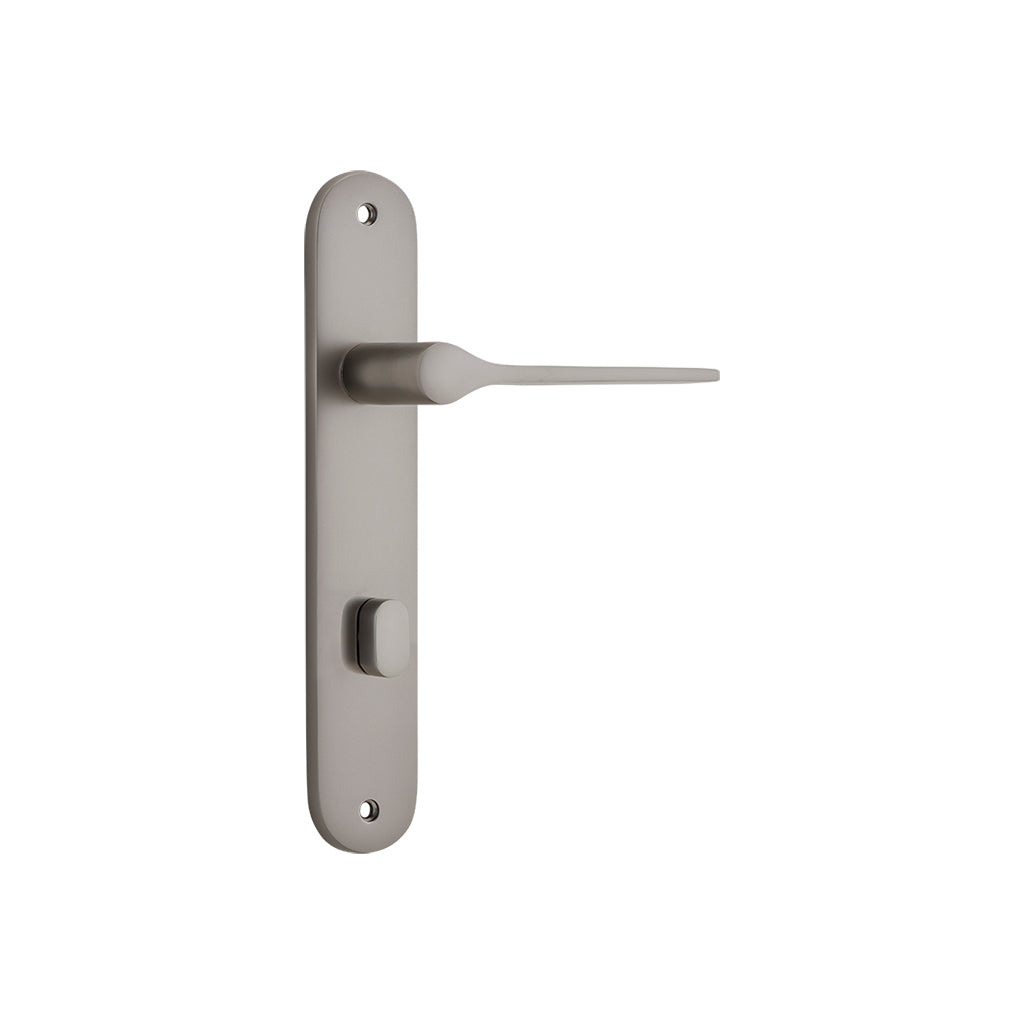 Como Lever - Oval Backplate Satin Nickel / Privacy / Lever Set Only