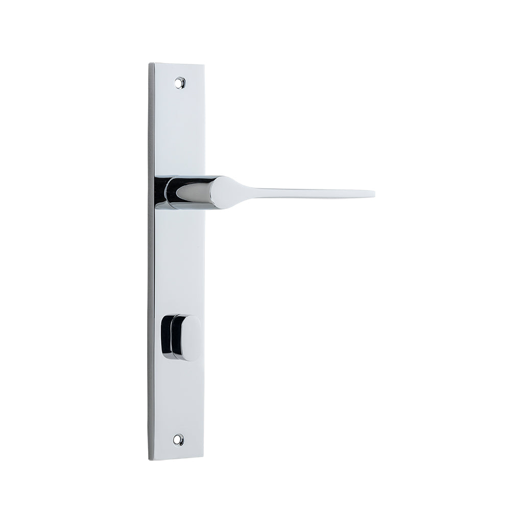 Como Lever - Rectangular Backplate Polished Chrome / Privacy / Lever Set Only