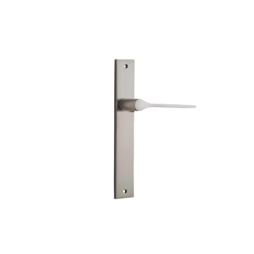 Como Lever - Rectangular Backplate Satin Nickel / Passage / Lever Set Only