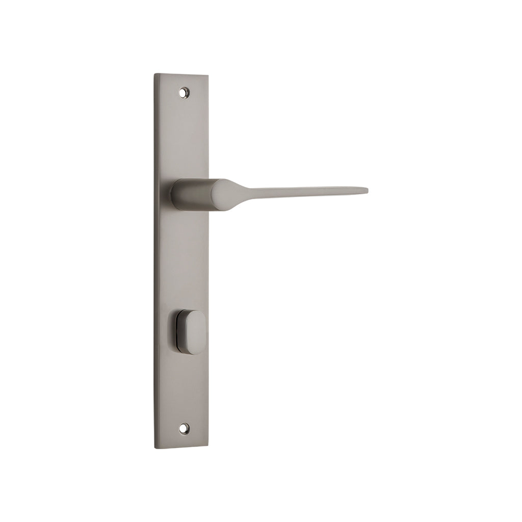 Como Lever - Rectangular Backplate Satin Nickel / Privacy / Lever Set Only