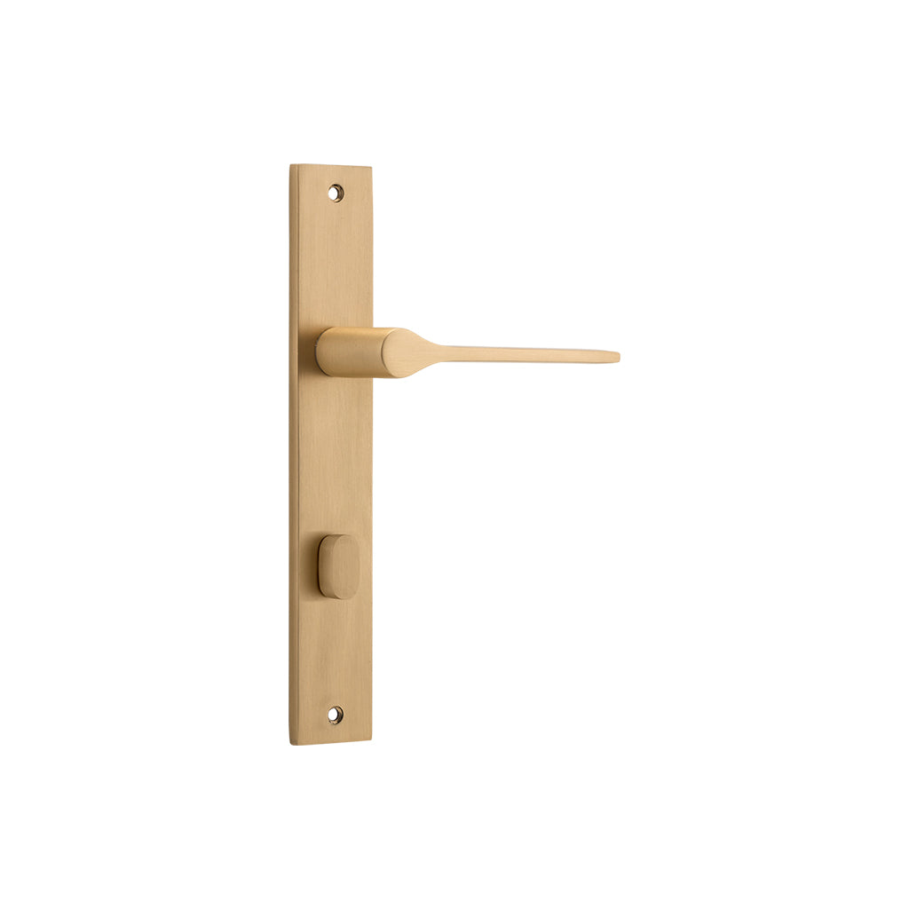 Como Lever - Rectangular Backplate Brushed Brass / Privacy / Lever Set Only